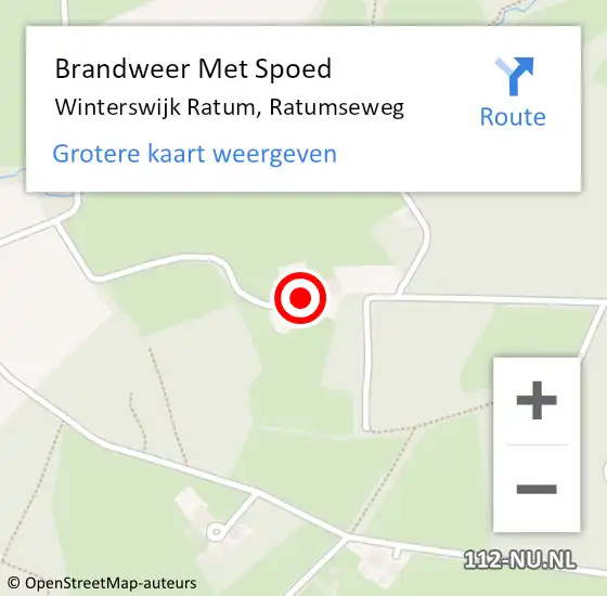 Locatie op kaart van de 112 melding: Brandweer Met Spoed Naar Winterswijk Ratum, Ratumseweg op 4 januari 2017 05:45