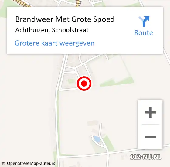 Locatie op kaart van de 112 melding: Brandweer Met Grote Spoed Naar Achthuizen, Schoolstraat op 4 januari 2017 09:08