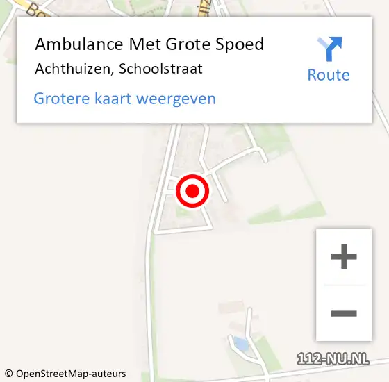 Locatie op kaart van de 112 melding: Ambulance Met Grote Spoed Naar Achthuizen, Schoolstraat op 4 januari 2017 09:11