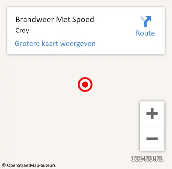 Locatie op kaart van de 112 melding: Brandweer Met Spoed Naar Croy op 4 januari 2017 09:13