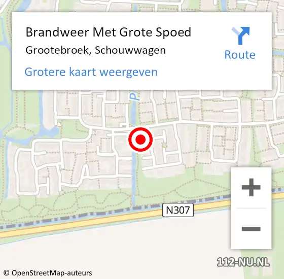 Locatie op kaart van de 112 melding: Brandweer Met Grote Spoed Naar Grootebroek, Schouwwagen op 4 januari 2017 10:18