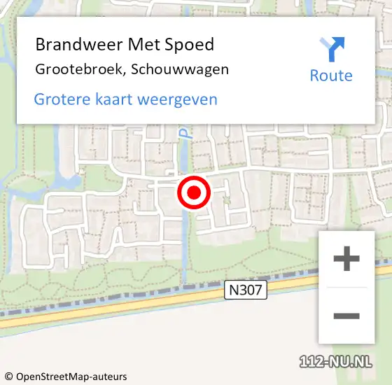 Locatie op kaart van de 112 melding: Brandweer Met Spoed Naar Grootebroek, Schouwwagen op 4 januari 2017 10:22