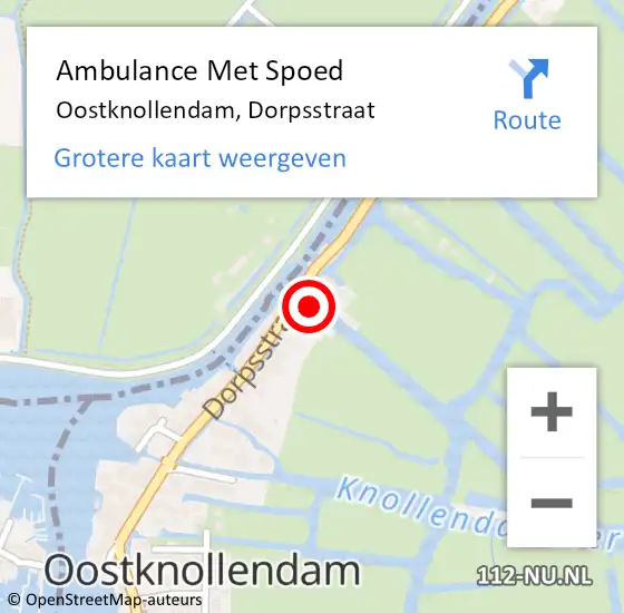 Locatie op kaart van de 112 melding: Ambulance Met Spoed Naar Oostknollendam, Dorpsstraat op 4 januari 2017 11:41