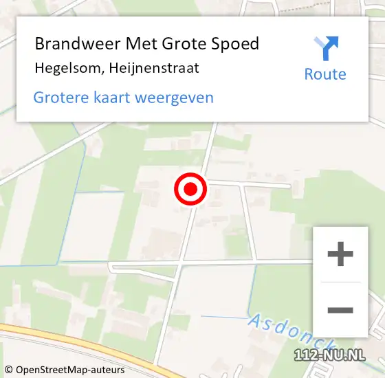 Locatie op kaart van de 112 melding: Brandweer Met Grote Spoed Naar Hegelsom, Heijnenstraat op 4 januari 2017 12:25