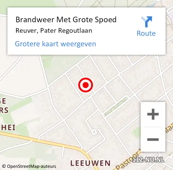 Locatie op kaart van de 112 melding: Brandweer Met Grote Spoed Naar Reuver, Pater Regoutlaan op 4 januari 2017 14:16