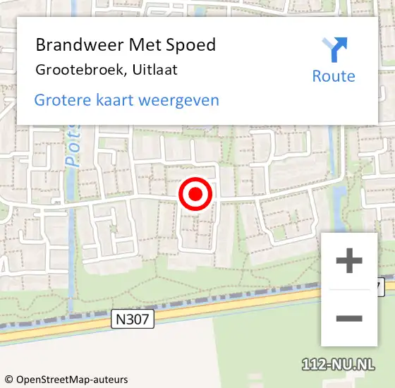 Locatie op kaart van de 112 melding: Brandweer Met Spoed Naar Grootebroek, Uitlaat op 4 januari 2017 14:28