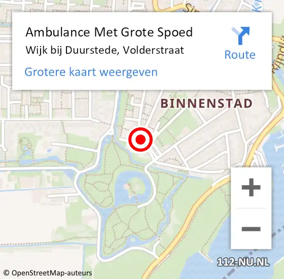 Locatie op kaart van de 112 melding: Ambulance Met Grote Spoed Naar Wijk bij Duurstede, Volderstraat op 4 januari 2017 15:18