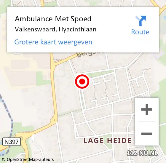 Locatie op kaart van de 112 melding: Ambulance Met Spoed Naar Valkenswaard, Hyacinthlaan op 4 januari 2017 16:22