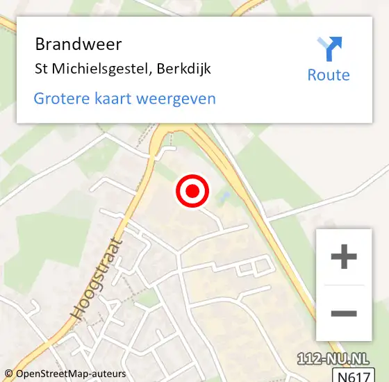 Locatie op kaart van de 112 melding: Brandweer St Michielsgestel, Berkdijk op 4 januari 2017 17:13