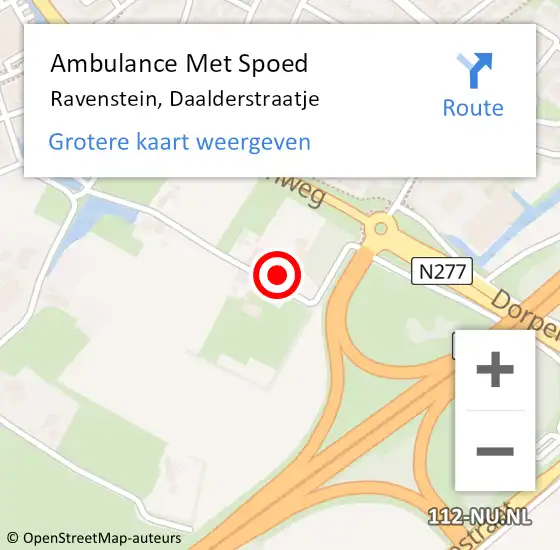 Locatie op kaart van de 112 melding: Ambulance Met Spoed Naar Ravenstein, Daalderstraatje op 4 januari 2017 17:23