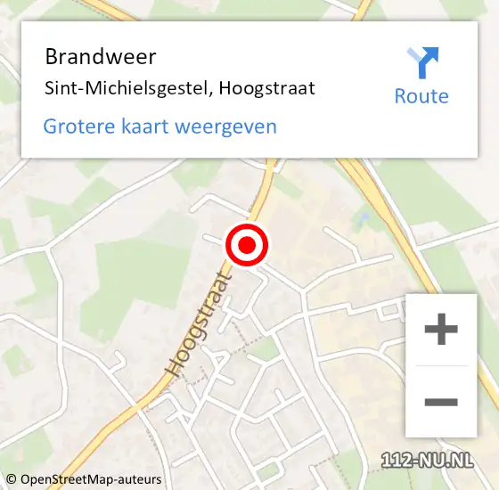 Locatie op kaart van de 112 melding: Brandweer Sint-Michielsgestel, Hoogstraat op 4 januari 2017 17:26