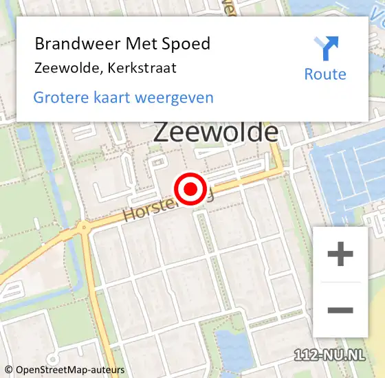 Locatie op kaart van de 112 melding: Brandweer Met Spoed Naar Zeewolde, Kerkstraat op 4 januari 2017 18:43