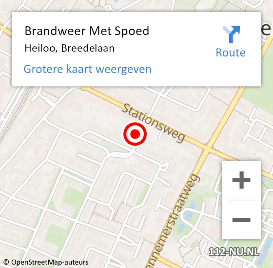 Locatie op kaart van de 112 melding: Brandweer Met Spoed Naar Heiloo, Breedelaan op 4 januari 2017 19:49