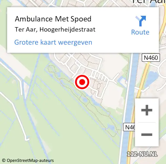 Locatie op kaart van de 112 melding: Ambulance Met Spoed Naar Ter Aar, Hoogerheijdestraat op 4 januari 2017 21:00