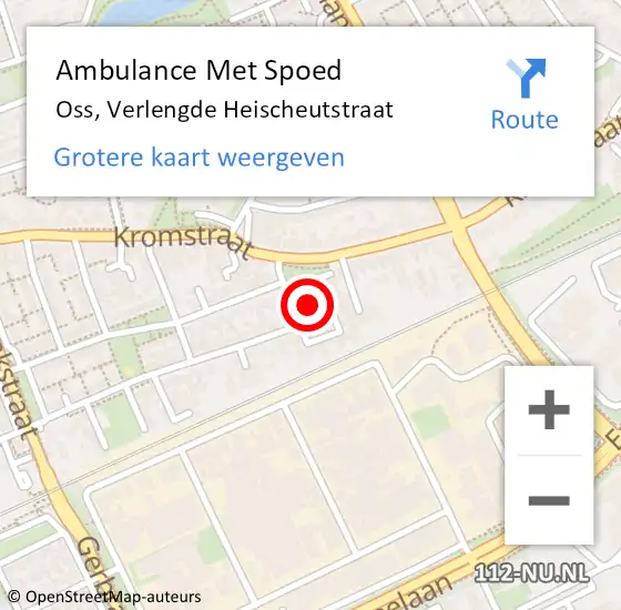 Locatie op kaart van de 112 melding: Ambulance Met Spoed Naar Oss, Verlengde Heischeutstraat op 4 januari 2017 21:03