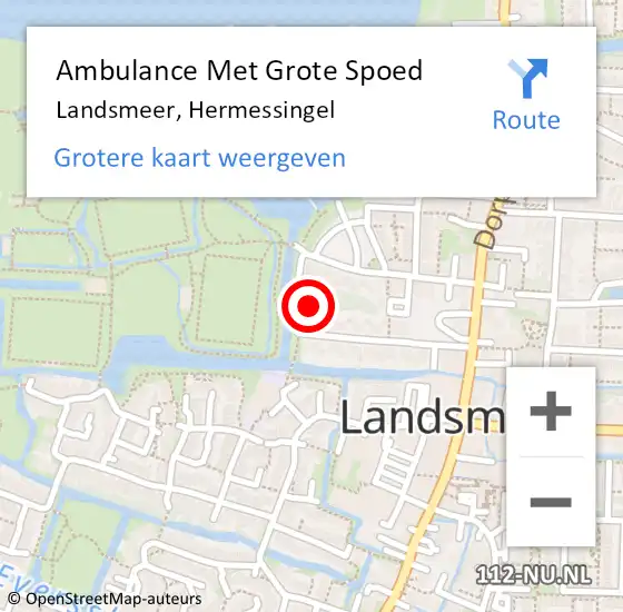 Locatie op kaart van de 112 melding: Ambulance Met Grote Spoed Naar Landsmeer, Hermessingel op 4 januari 2017 21:07