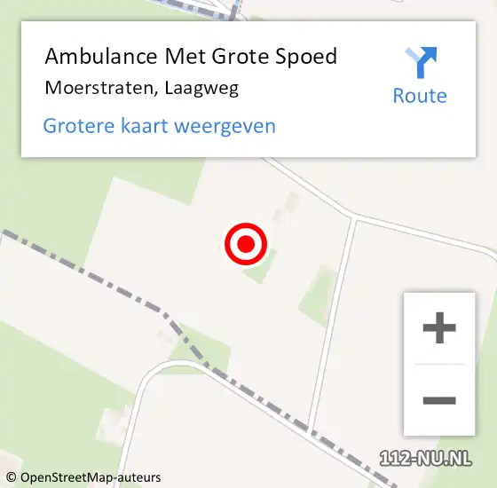 Locatie op kaart van de 112 melding: Ambulance Met Grote Spoed Naar Moerstraten, Laagweg op 4 januari 2017 21:27