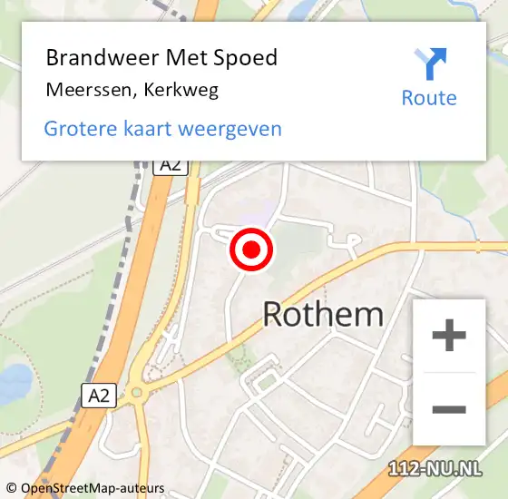 Locatie op kaart van de 112 melding: Brandweer Met Spoed Naar Meerssen, Kerkweg op 4 januari 2017 22:20