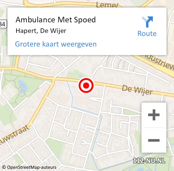 Locatie op kaart van de 112 melding: Ambulance Met Spoed Naar Hapert, De Wijer op 4 januari 2017 22:24