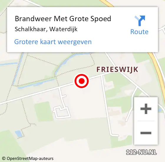 Locatie op kaart van de 112 melding: Brandweer Met Grote Spoed Naar Schalkhaar, Waterdijk op 4 januari 2017 23:23