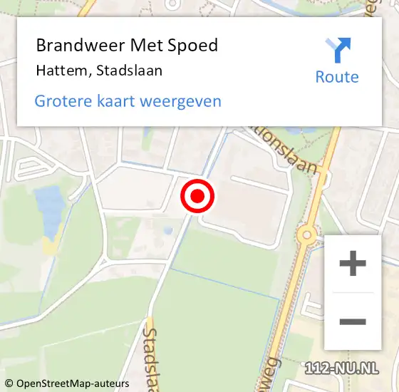 Locatie op kaart van de 112 melding: Brandweer Met Spoed Naar Hattem, Stadslaan op 4 januari 2017 23:25