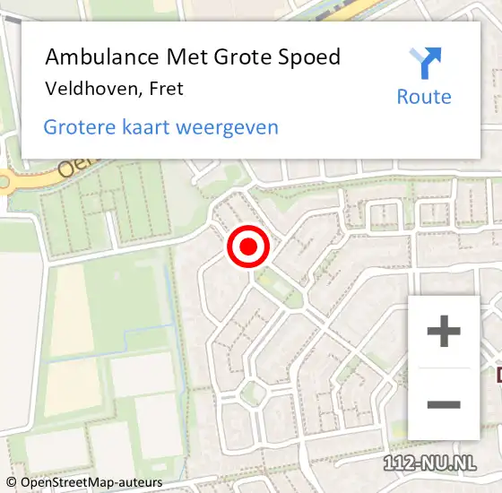 Locatie op kaart van de 112 melding: Ambulance Met Grote Spoed Naar Veldhoven, Fret op 5 januari 2017 04:46