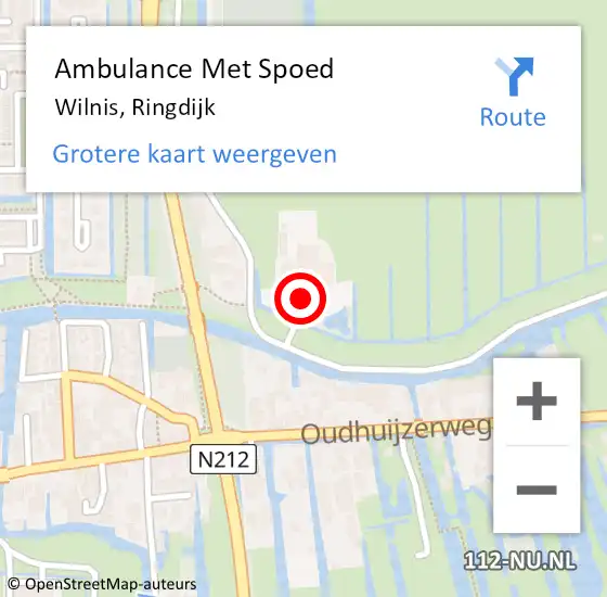 Locatie op kaart van de 112 melding: Ambulance Met Spoed Naar Wilnis, Ringdijk op 5 januari 2017 05:59