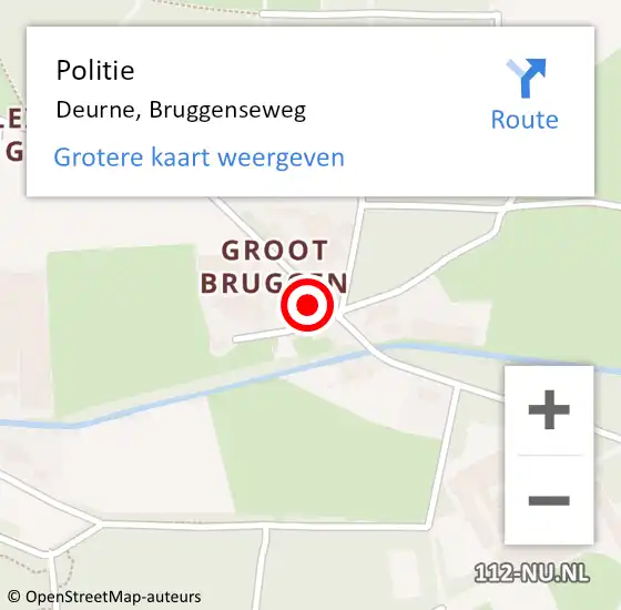 Locatie op kaart van de 112 melding: Politie Deurne, Bruggenseweg op 5 januari 2017 07:21