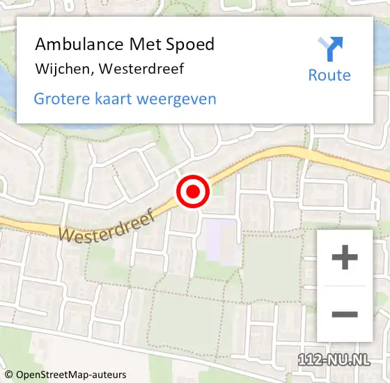 Locatie op kaart van de 112 melding: Ambulance Met Spoed Naar Wijchen, Westerdreef op 5 januari 2017 08:00