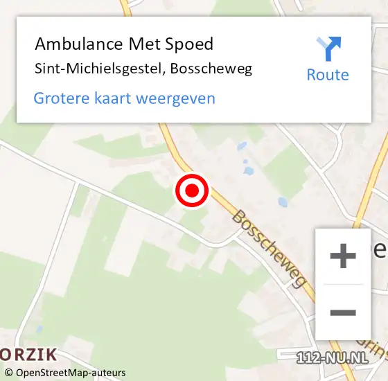 Locatie op kaart van de 112 melding: Ambulance Met Spoed Naar Sint-Michielsgestel, Bosscheweg op 6 januari 2014 20:52