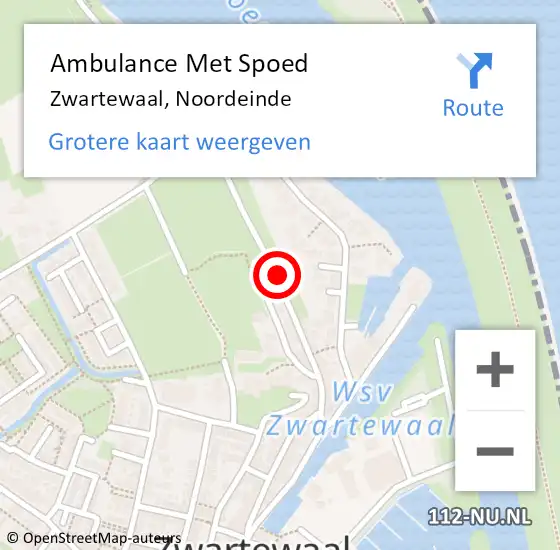 Locatie op kaart van de 112 melding: Ambulance Met Spoed Naar Zwartewaal, Noordeinde op 5 januari 2017 09:34