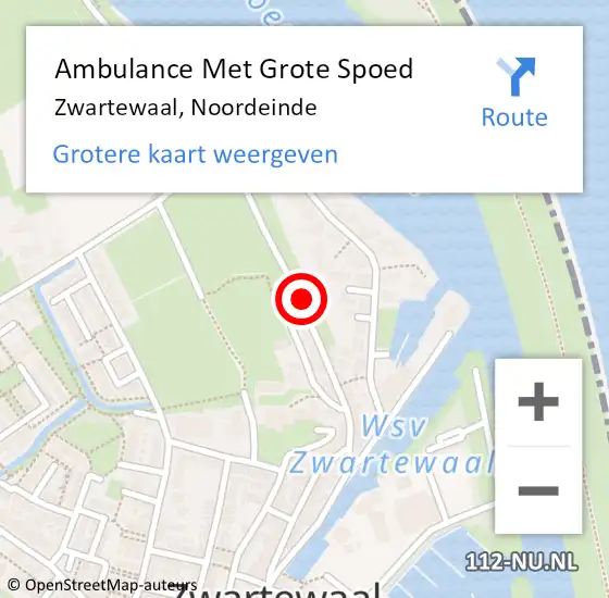 Locatie op kaart van de 112 melding: Ambulance Met Grote Spoed Naar Zwartewaal, Noordeinde op 5 januari 2017 09:36