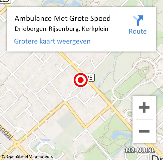 Locatie op kaart van de 112 melding: Ambulance Met Grote Spoed Naar Driebergen-Rijsenburg, Kerkplein op 5 januari 2017 11:14