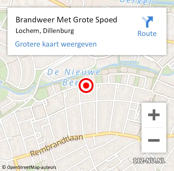 Locatie op kaart van de 112 melding: Brandweer Met Grote Spoed Naar Lochem, Dillenburg op 5 januari 2017 11:50