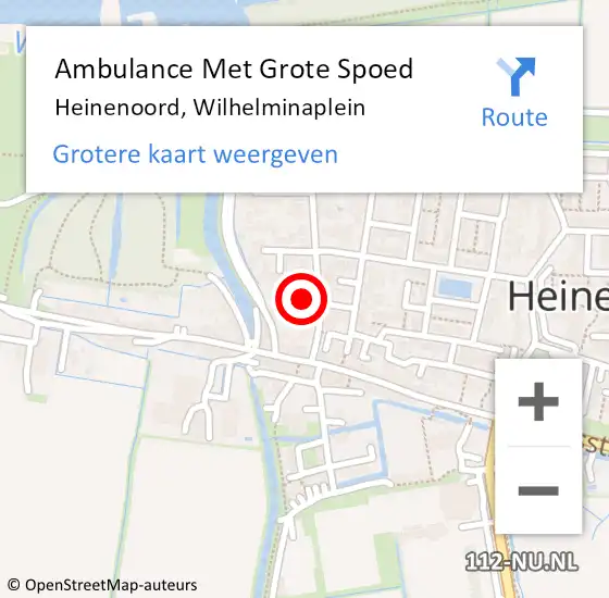 Locatie op kaart van de 112 melding: Ambulance Met Grote Spoed Naar Heinenoord, Wilhelminaplein op 5 januari 2017 12:03