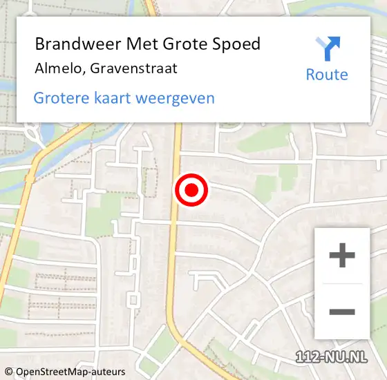 Locatie op kaart van de 112 melding: Brandweer Met Grote Spoed Naar Almelo, Gravenstraat op 5 januari 2017 12:22