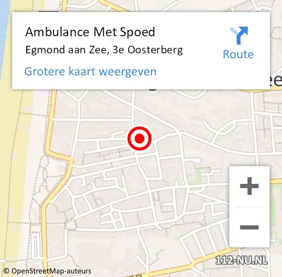 Locatie op kaart van de 112 melding: Ambulance Met Spoed Naar Egmond aan Zee, 3e Oosterberg op 5 januari 2017 16:12