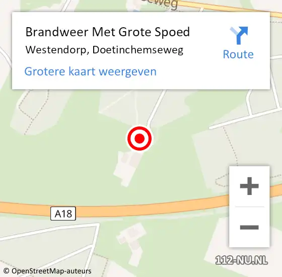 Locatie op kaart van de 112 melding: Brandweer Met Grote Spoed Naar Westendorp, Doetinchemseweg op 5 januari 2017 16:53