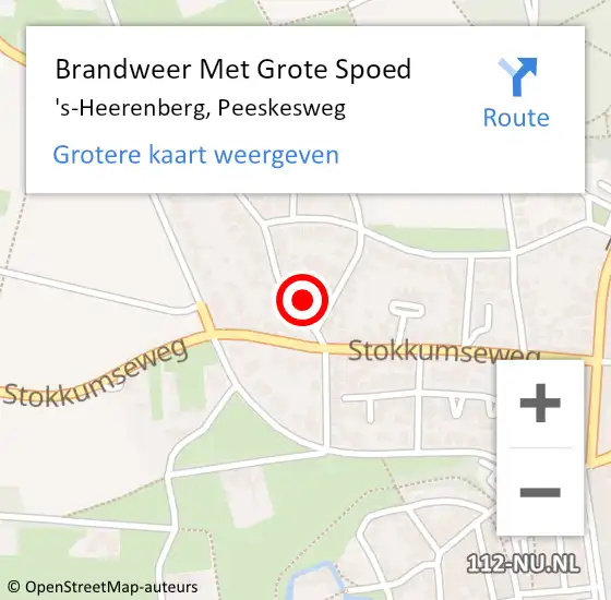 Locatie op kaart van de 112 melding: Brandweer Met Grote Spoed Naar 's-Heerenberg, Peeskesweg op 5 januari 2017 16:53