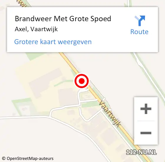 Locatie op kaart van de 112 melding: Brandweer Met Grote Spoed Naar Axel, Vaartwijk op 5 januari 2017 16:58