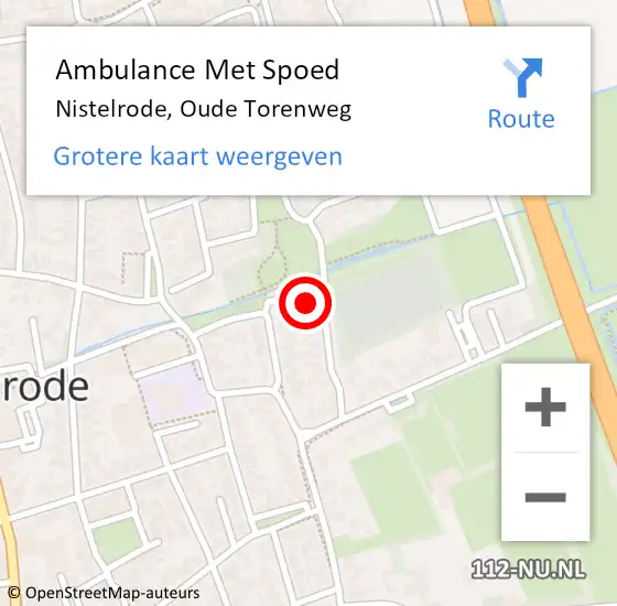 Locatie op kaart van de 112 melding: Ambulance Met Spoed Naar Nistelrode, Oude Torenweg op 5 januari 2017 18:48