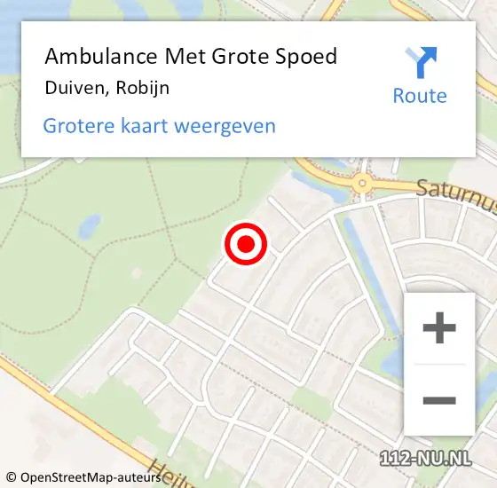 Locatie op kaart van de 112 melding: Ambulance Met Grote Spoed Naar Duiven, Robijn op 6 januari 2014 23:30