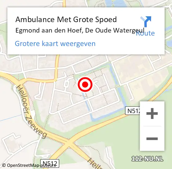 Locatie op kaart van de 112 melding: Ambulance Met Grote Spoed Naar Egmond aan den Hoef, De Oude Watergeul op 5 januari 2017 20:43