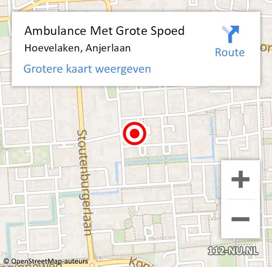 Locatie op kaart van de 112 melding: Ambulance Met Grote Spoed Naar Hoevelaken, Anjerlaan op 5 januari 2017 21:27