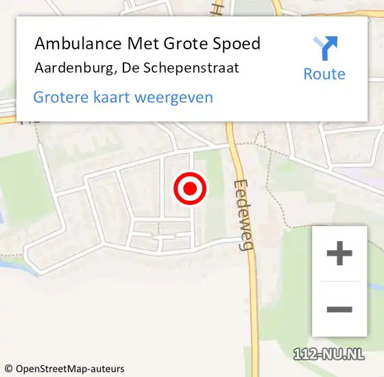 Locatie op kaart van de 112 melding: Ambulance Met Grote Spoed Naar Aardenburg, De Schepenstraat op 6 januari 2017 01:13