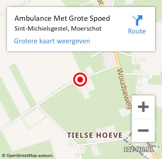 Locatie op kaart van de 112 melding: Ambulance Met Grote Spoed Naar Sint-Michielsgestel, Moerschot op 6 januari 2017 05:45