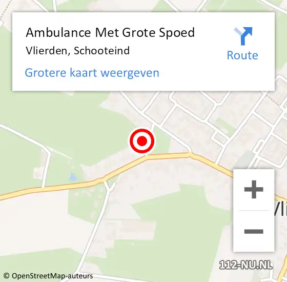 Locatie op kaart van de 112 melding: Ambulance Met Grote Spoed Naar Vlierden, Schooteind op 6 januari 2017 09:44