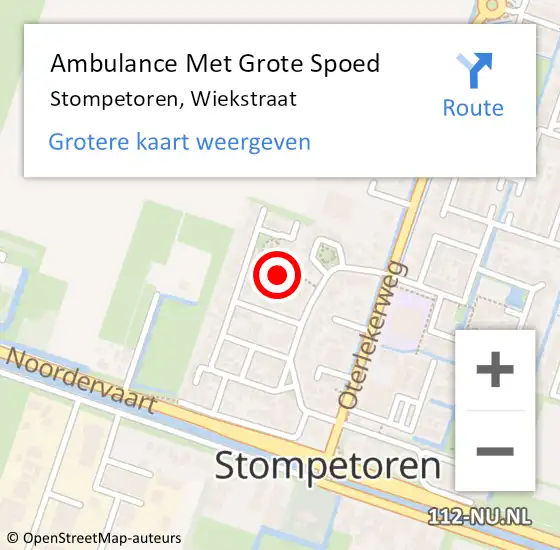 Locatie op kaart van de 112 melding: Ambulance Met Grote Spoed Naar Stompetoren, Wiekstraat op 6 januari 2017 11:17