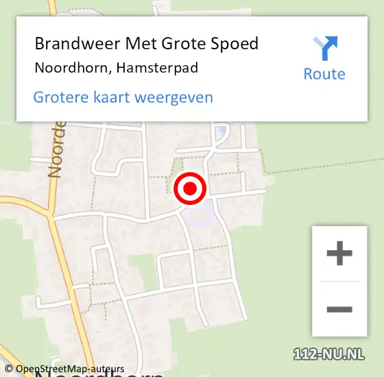 Locatie op kaart van de 112 melding: Brandweer Met Grote Spoed Naar Noordhorn, Hamsterpad op 6 januari 2017 13:24