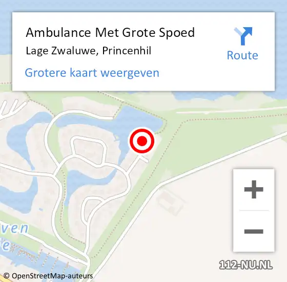 Locatie op kaart van de 112 melding: Ambulance Met Grote Spoed Naar Lage Zwaluwe, Princenhil op 6 januari 2017 14:01